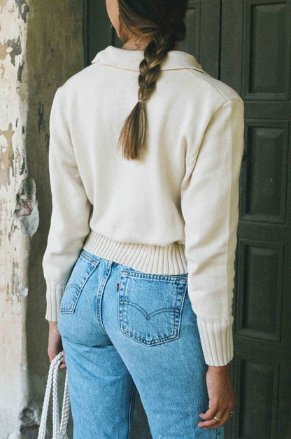 Emmit Tan Collared Knit Sweater