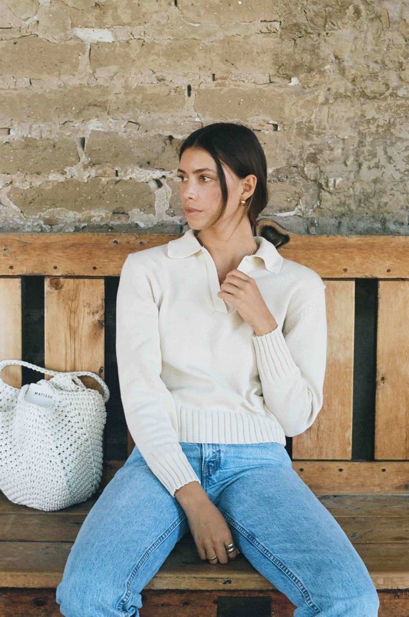 Emmit Tan Collared Knit Sweater
