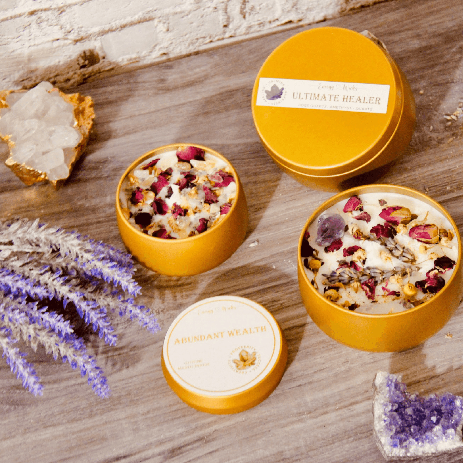 Wealth Crystal Intention Candle - My American Goods