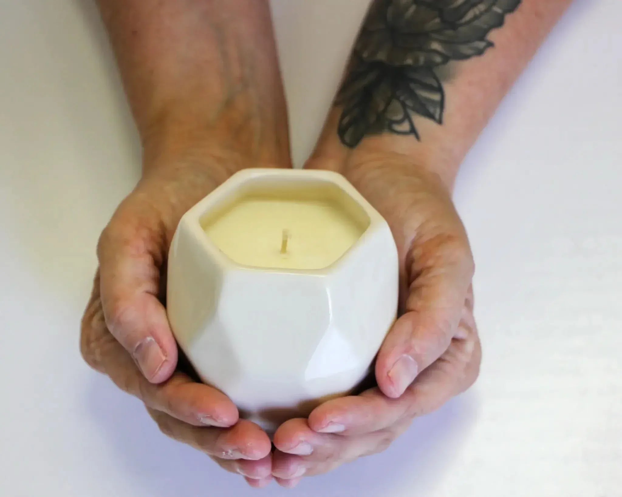 prodigalpottery Ceramic Community Naturals Mini Prism Candle