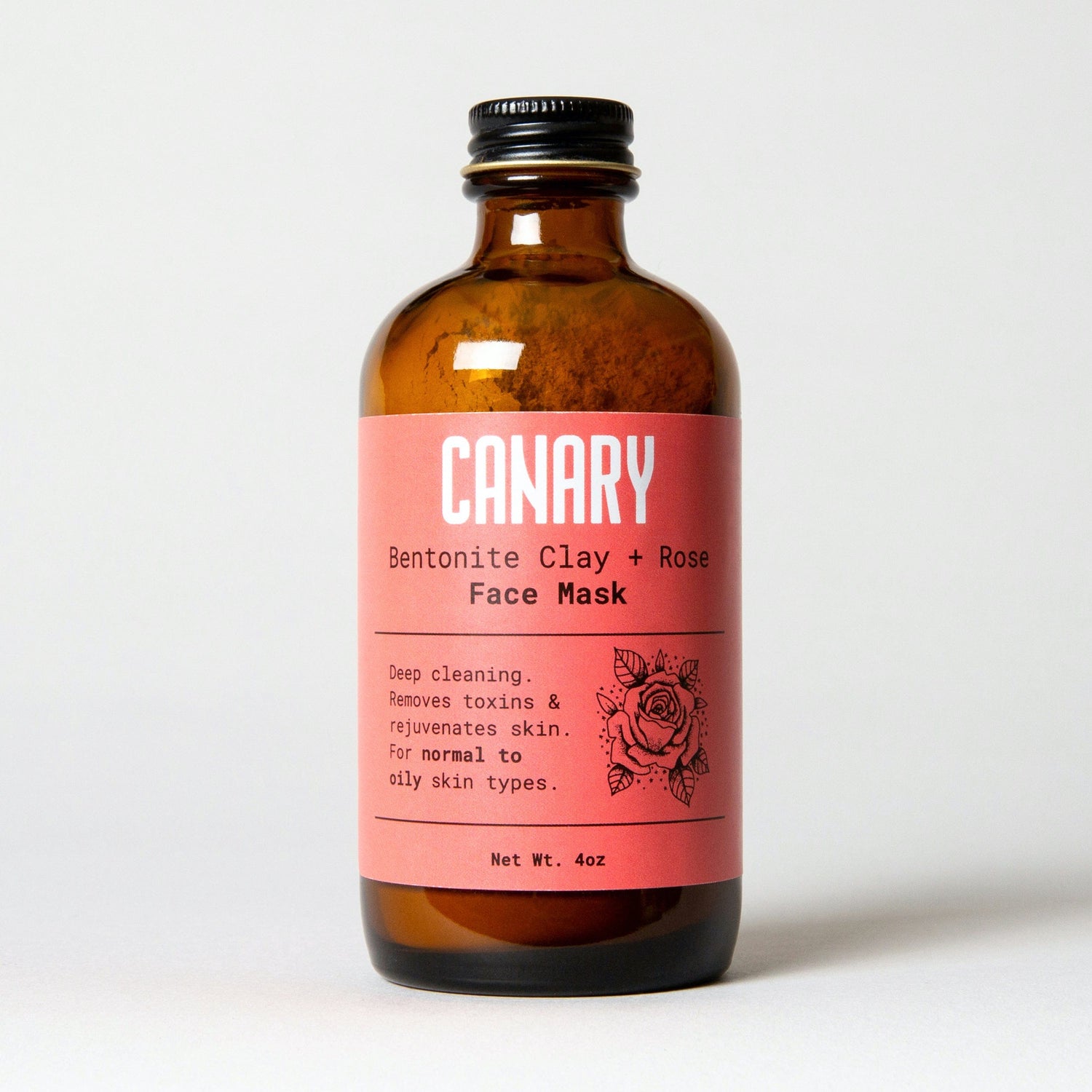 Canary Face Mask 5oz Bottle Bentonite Clay + Rose Face Mask