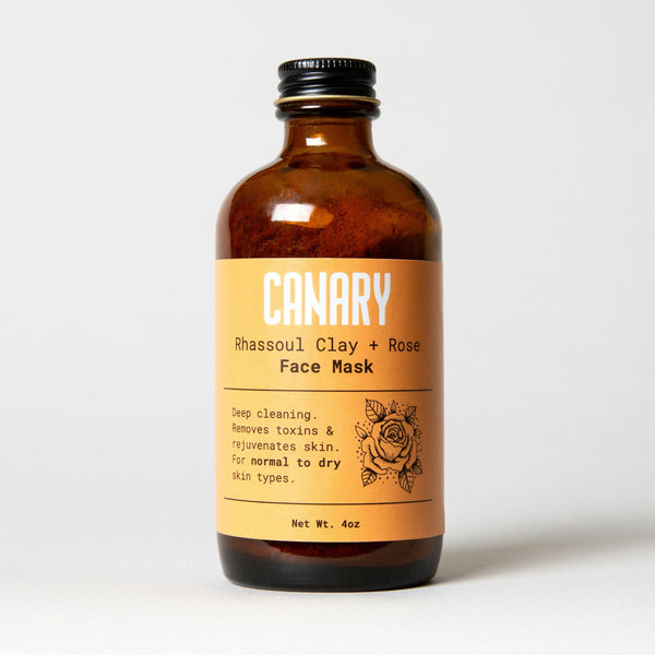 Canary Face Mask 5oz Bottle Rhassoul Clay + Rose Face Mask