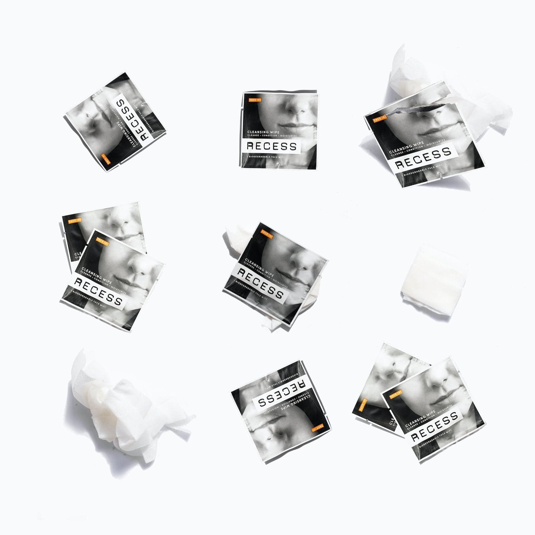 RECESS body wipe FACE 101: Cleansing Wipes (Pack of 15)