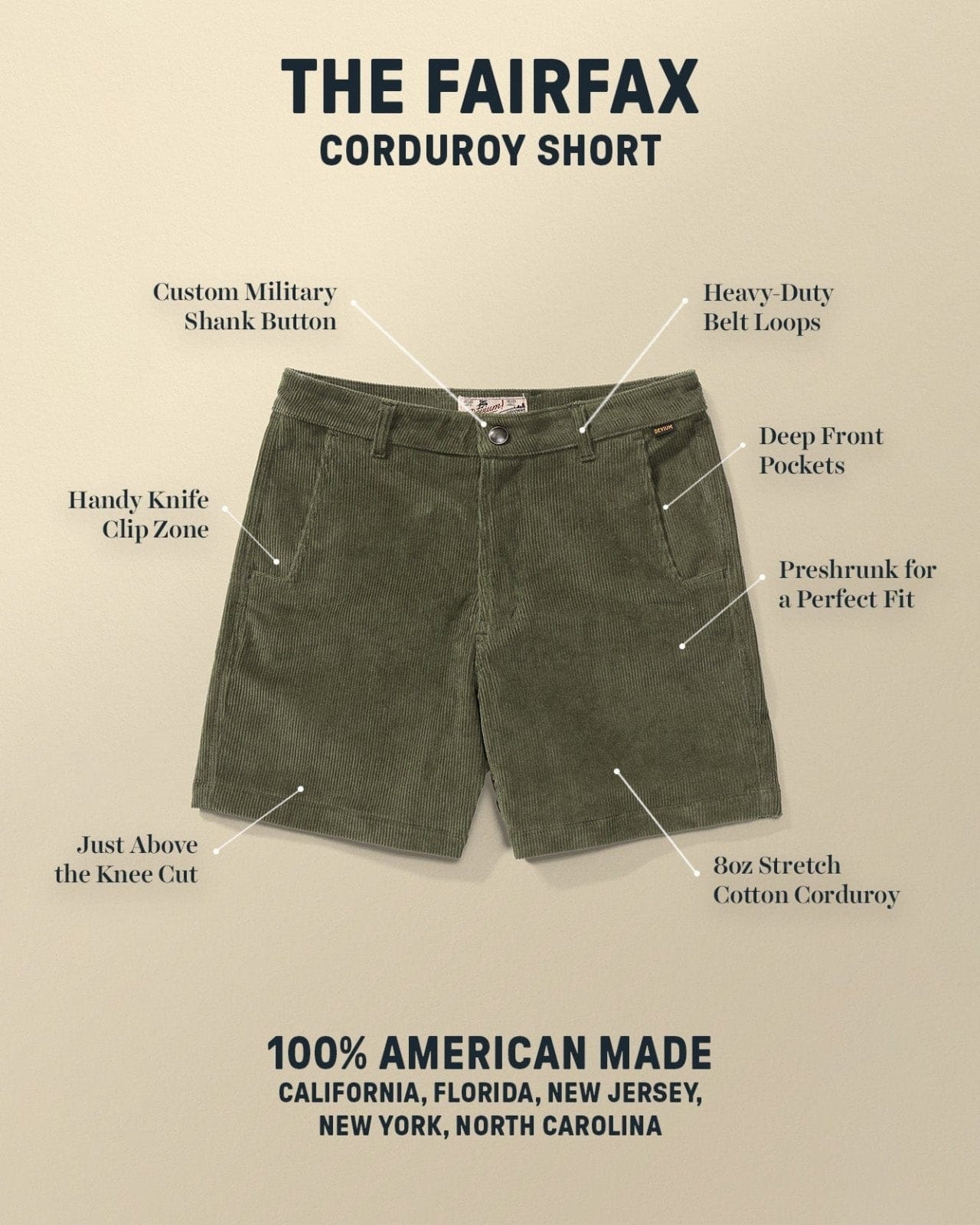 Devium Bottoms Fairfax Corduroy Shorts