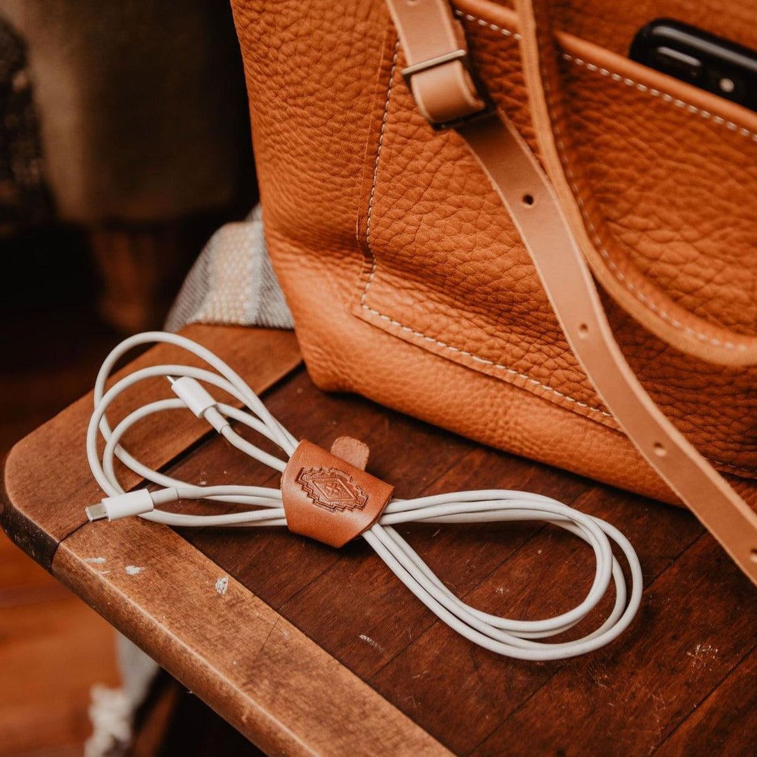The Local Branch Leather Leather Headphone/Cord Keeper  - USA Made