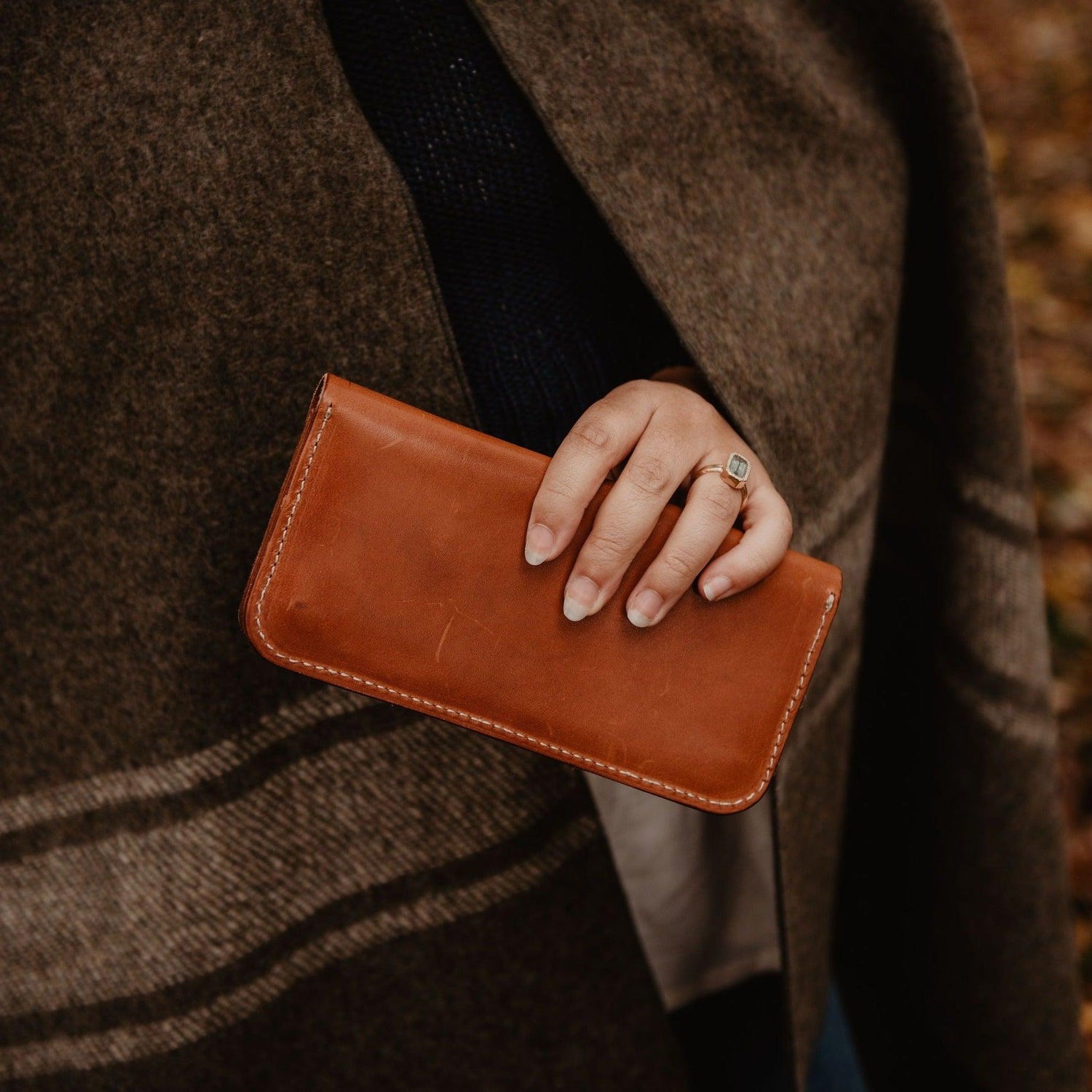 The Local Branch Leather Caramel Leather Pocketbook Wallet - USA Made