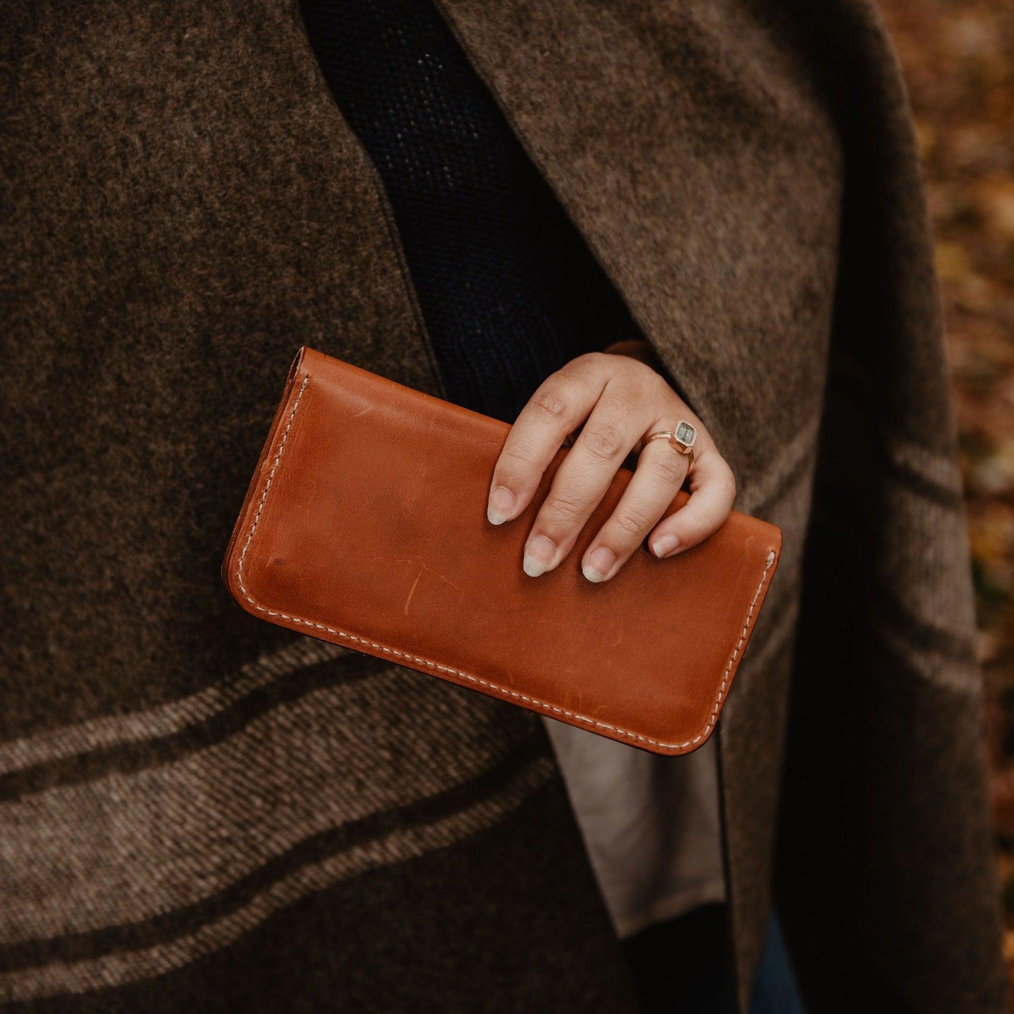 The Local Branch Leather Caramel Leather Pocketbook Wallet - USA Made