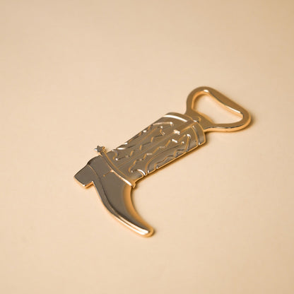 cowboy boot bottle opener - gold