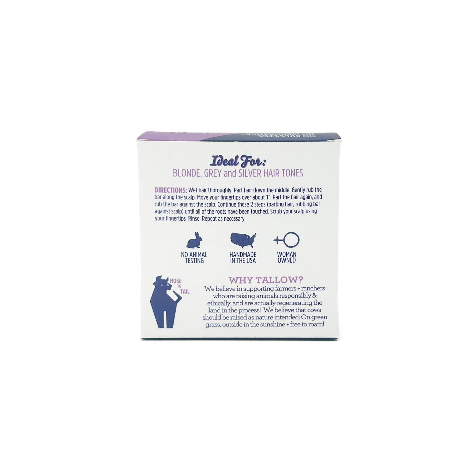 Tallow Purple Shampoo Bar - My American Goods