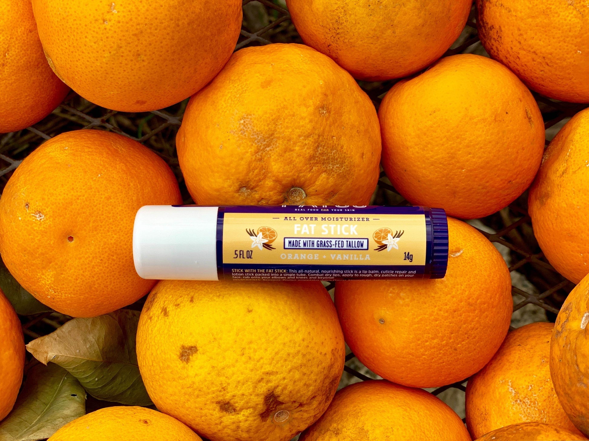 Tallow Stick, Orange + Vanilla, 0.5 Oz - My American Goods