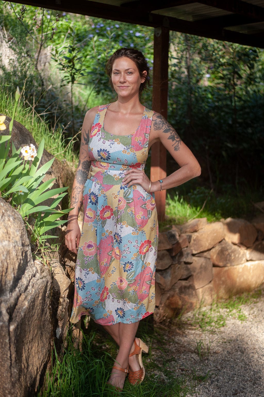 Field Day Dress XS Brigid Jumper in Patchwork Party