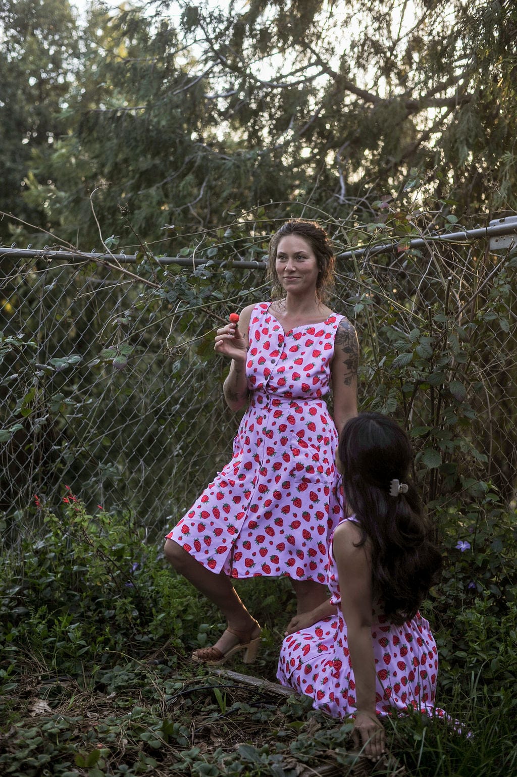 Field Day Dress Sheet Dress in Strawberry Cotton
