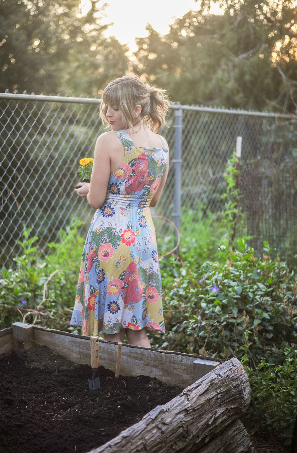 Field Day Dress Sheet Dress in Patchwork Party Challis