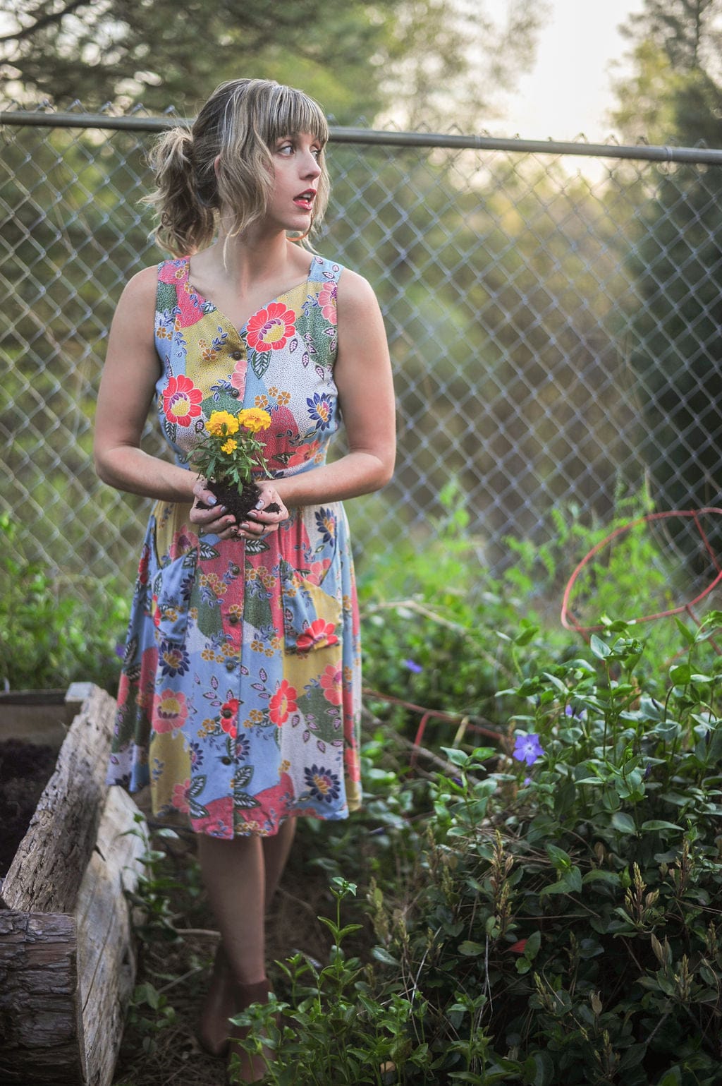 Field Day Dress Sheet Dress in Patchwork Party Challis