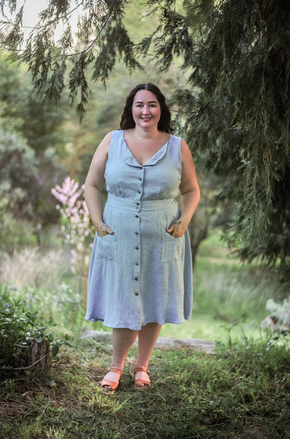 Field Day Dress Sheet Dress in BB Blue Texture Cotton