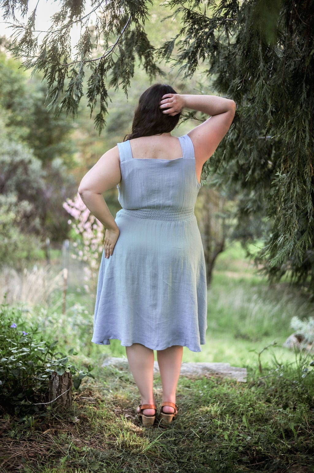 Field Day Dress Sheet Dress in BB Blue Texture Cotton