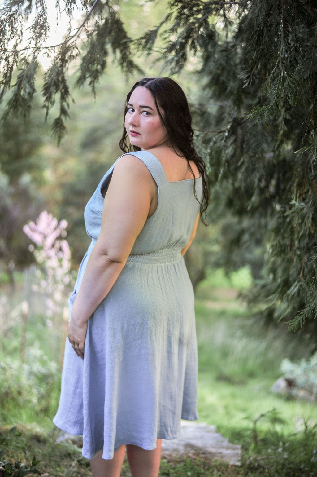 Field Day Dress Sheet Dress in BB Blue Texture Cotton