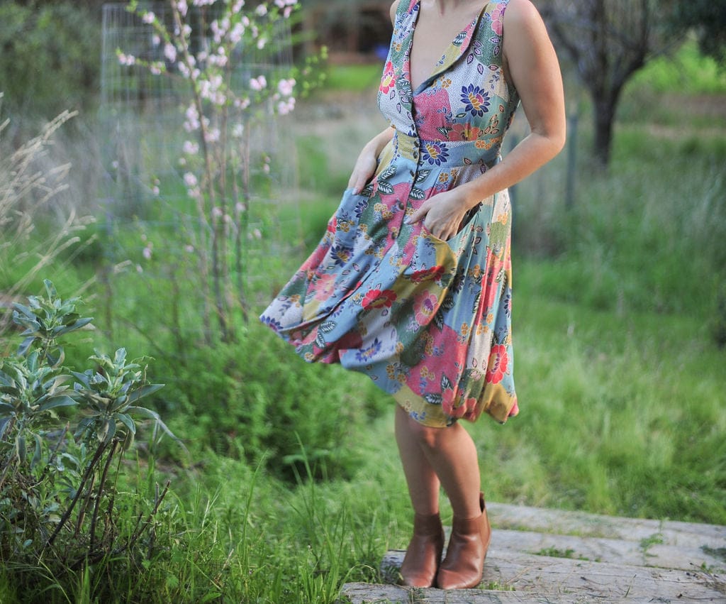 Field Day Dress Sheet Dress in Patchwork Party Challis