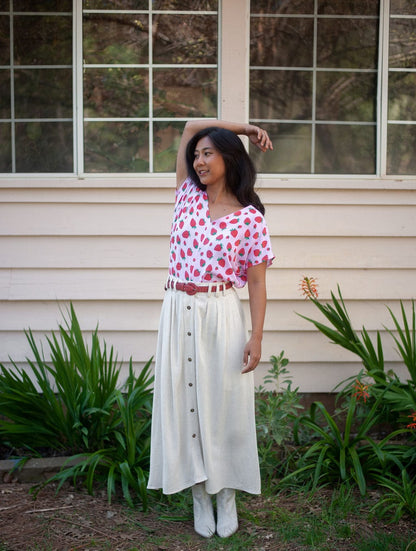 Field Day Top Dolman Top in Strawberry Cotton