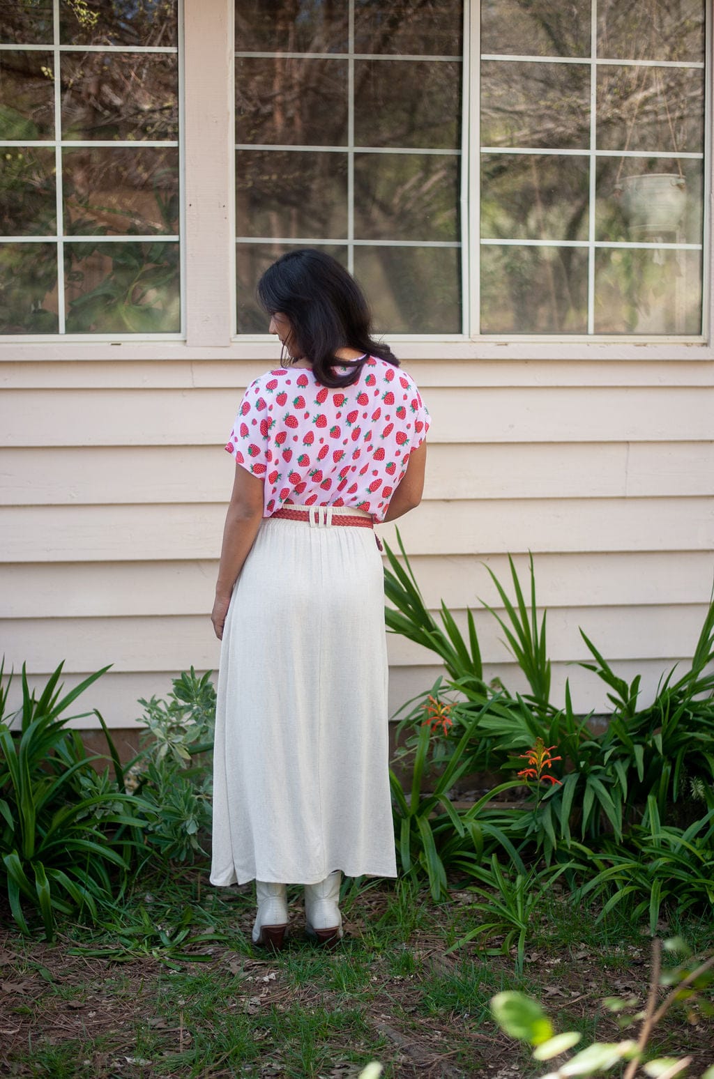 Field Day Top Dolman Top in Strawberry Cotton