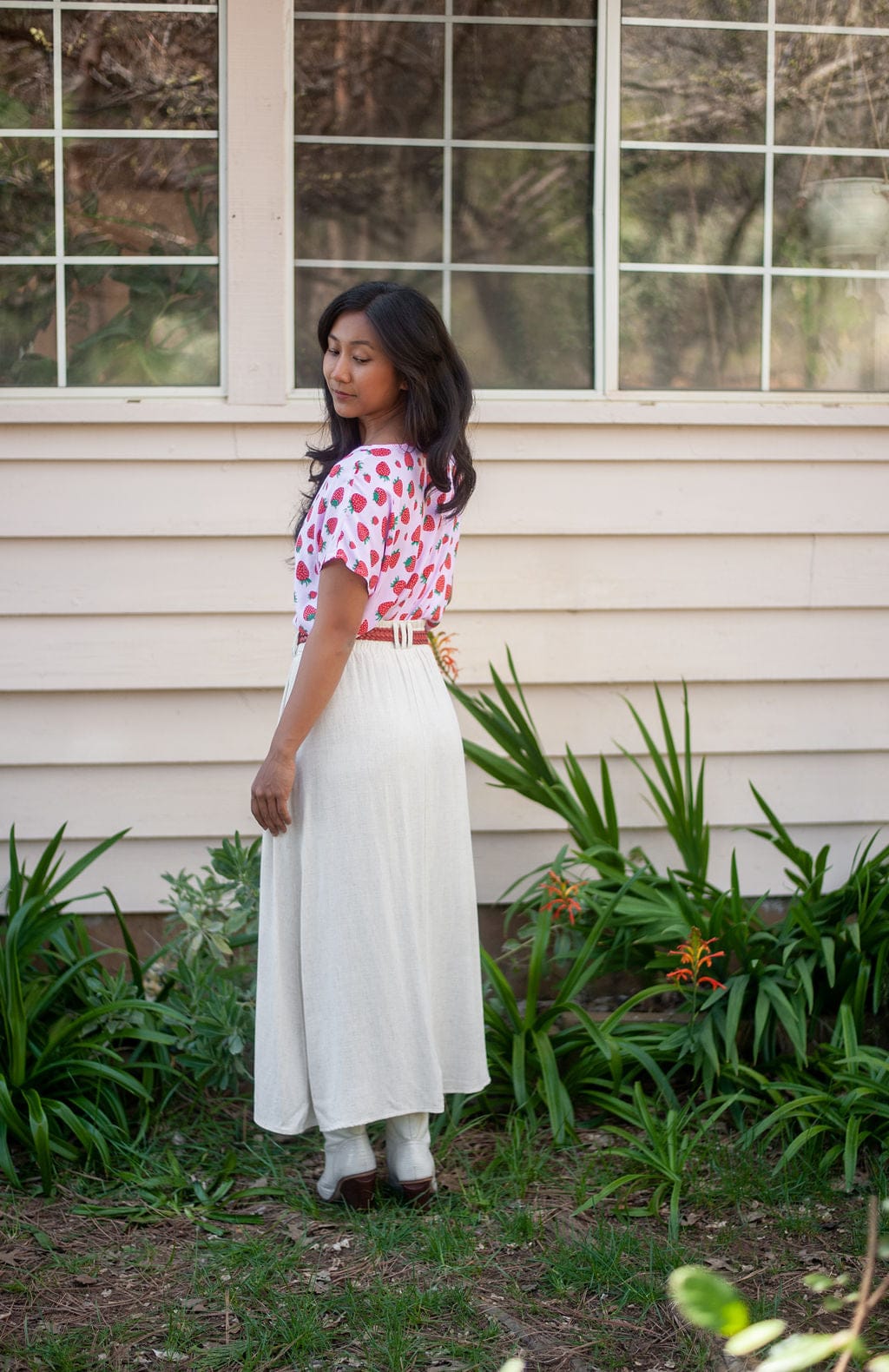 Field Day Top Dolman Top in Strawberry Cotton