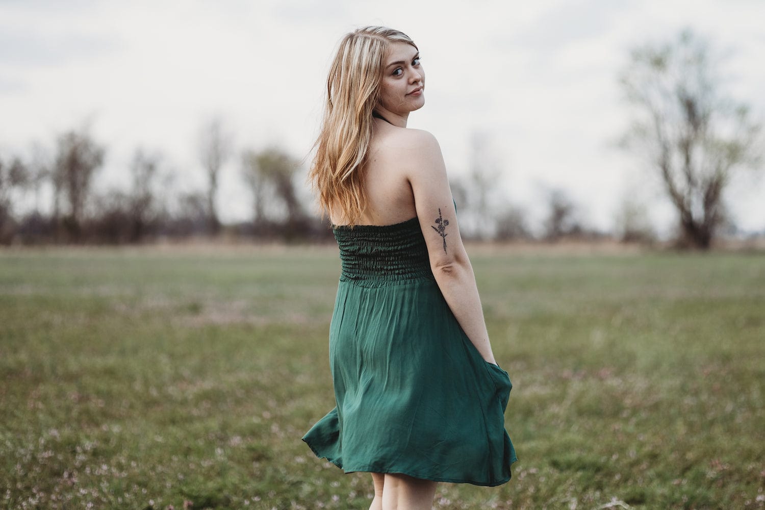 Field Day Dress Bedding Dress in Emerald Green Challis