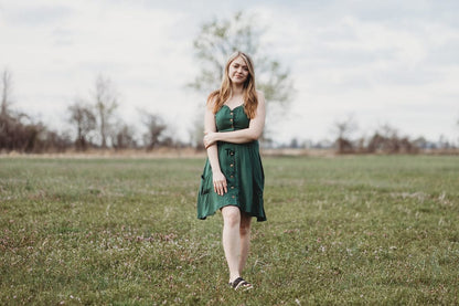 Field Day Dress Bedding Dress in Emerald Green Challis
