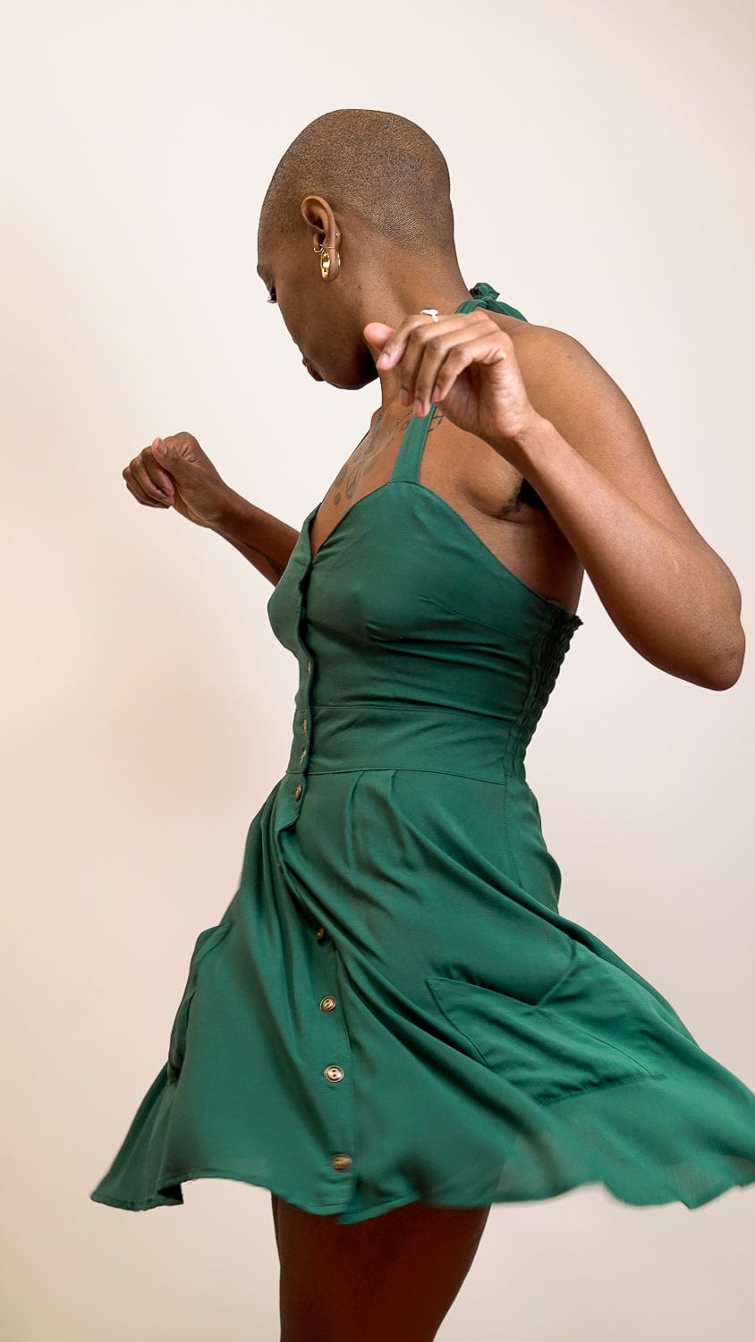 Field Day Dress Bedding Dress in Emerald Green Challis