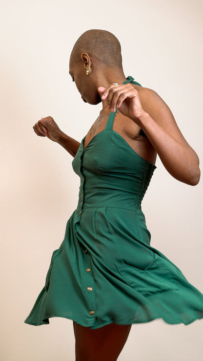 Field Day Dress Bedding Dress in Emerald Green Challis