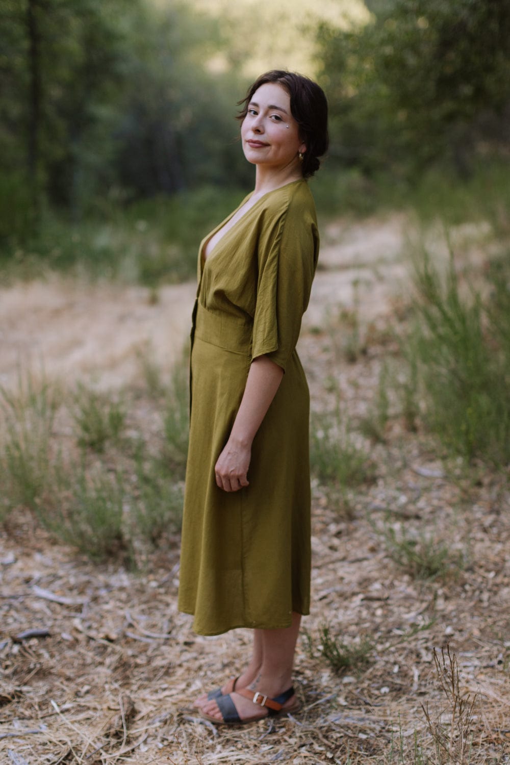 Field Day Dress XS Finley Dress in Pea Soup