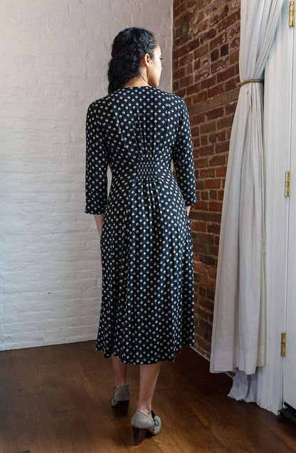 Field Day Dress Fiona Dress in Black Floral Crepe