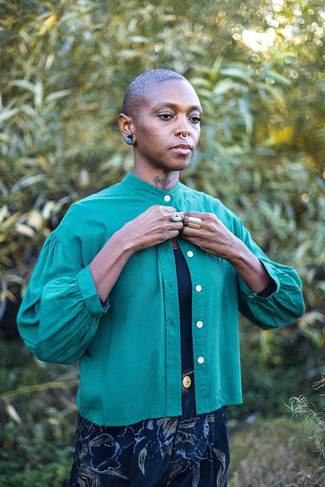 Field Day Jacket 1 - XS/S Drama Top in Emerald Green