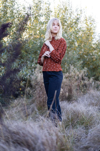 Drama Top in Hazel Calico Flower