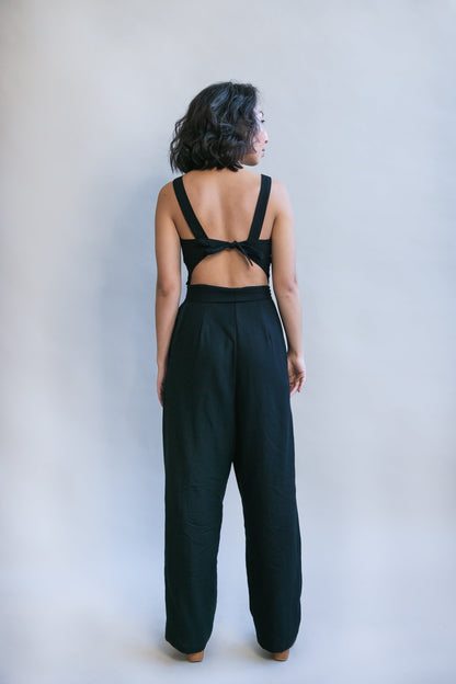 Liberty Jumpsuit in Black Linen