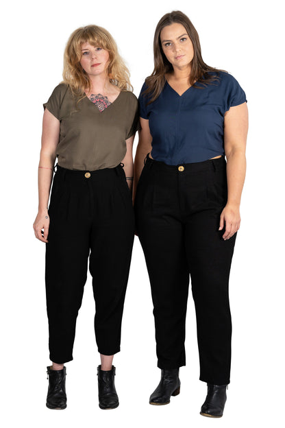 Dolman top in Olive Rayon Twill