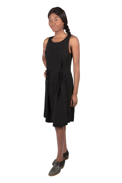 Field Day Dress Tia Dress in Black Linen