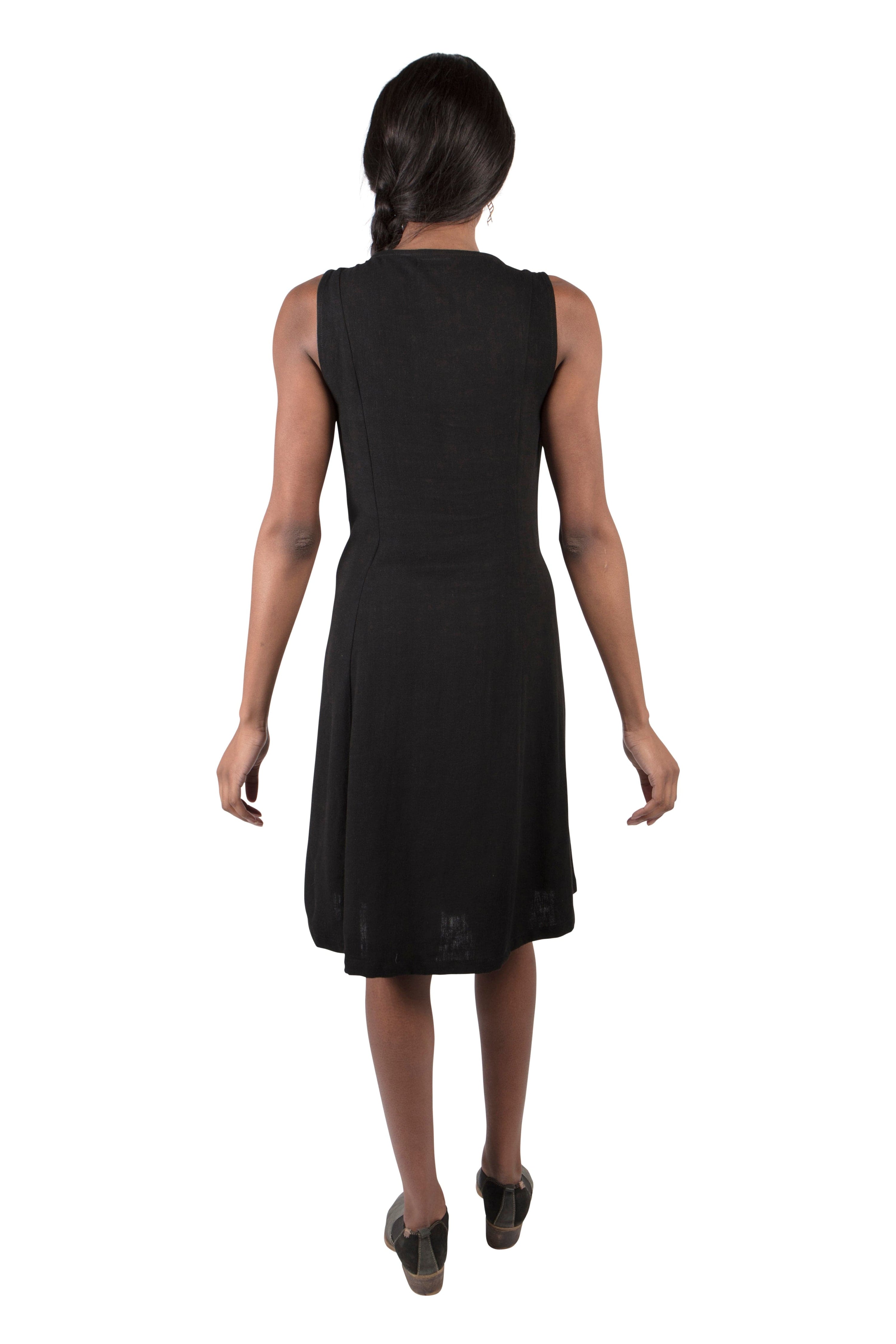 Field Day Dress Tia Dress in Black Linen