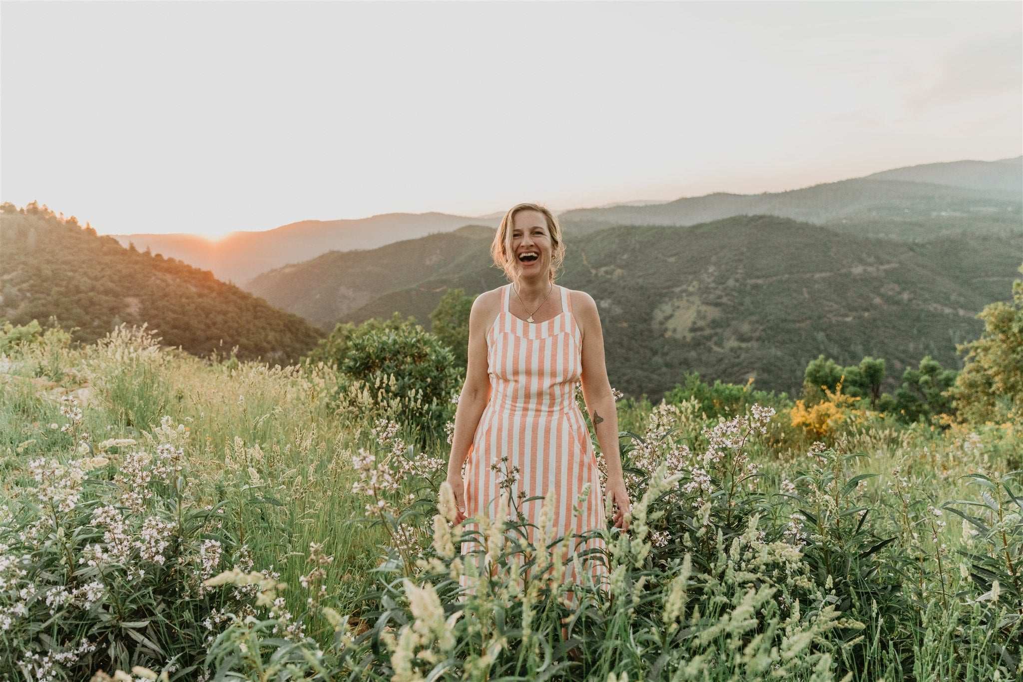 Field Day Dress Juniper Dress in Pink Stripe