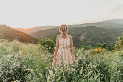 Field Day Dress Juniper Dress in Pink Stripe