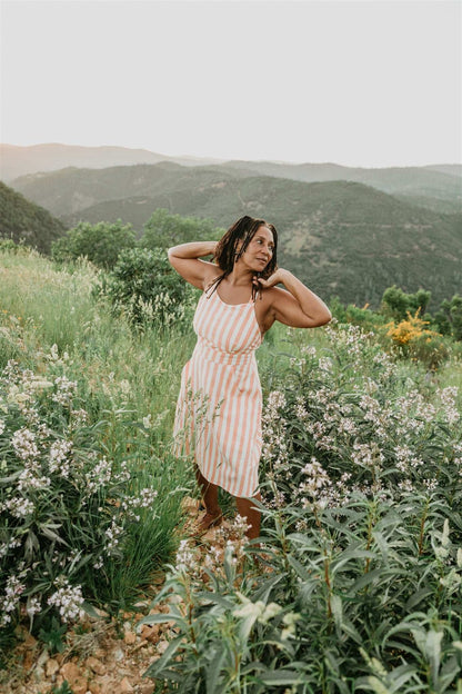 Field Day Dress Juniper Dress in Pink Stripe