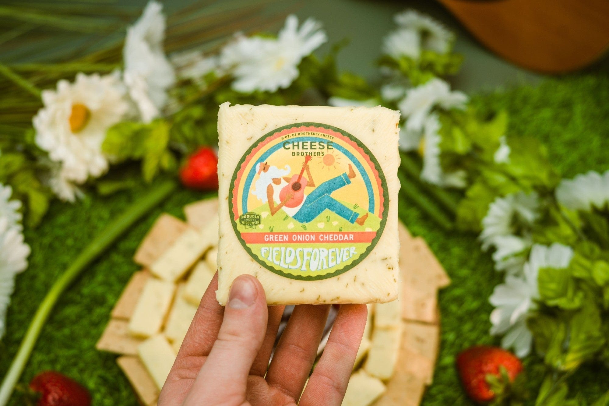 Cheese Brothers, Inc. Cheddar Cheese "Fields Forever" Green Onion Cheddar