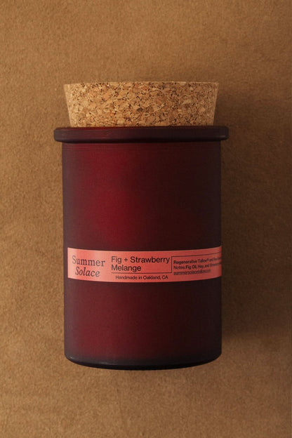 Summer Solace Tallow Tallow Candle Full Size 6 oz / Yes Add Cork Fig &amp; Strawberry Mélange – Tallow Candle | 6 oz