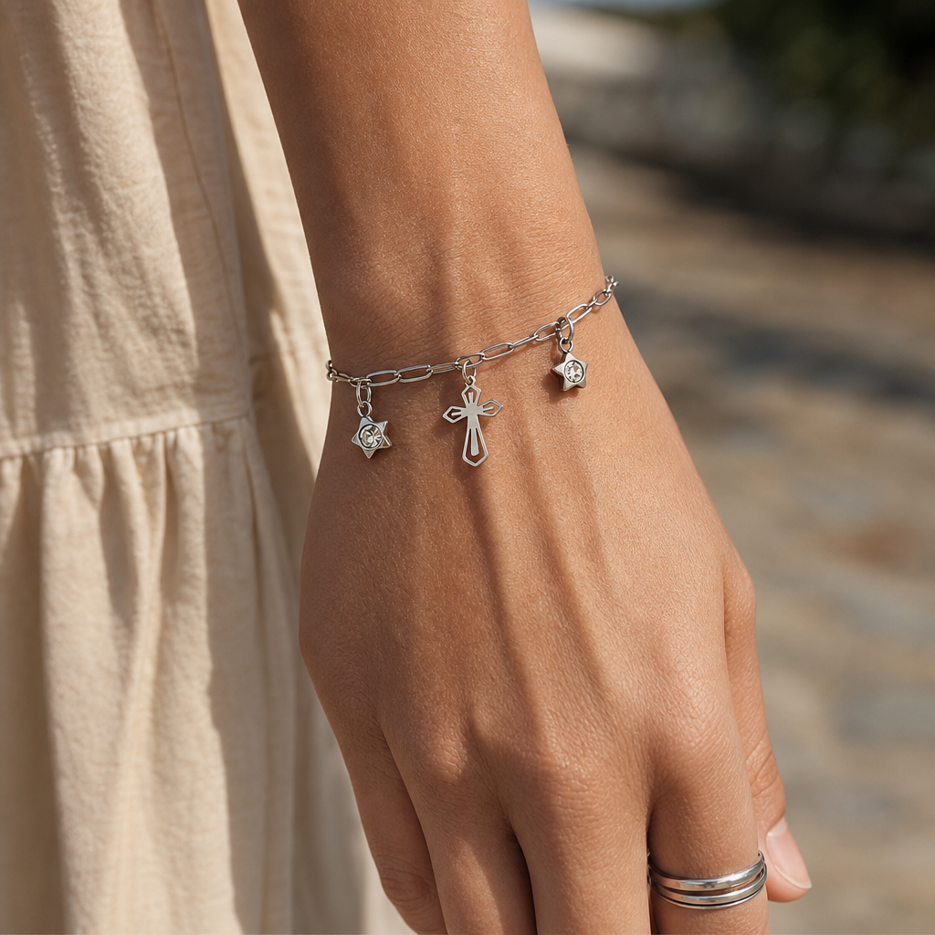 Christ Is Light Bracelet • Silver Stainless Steel