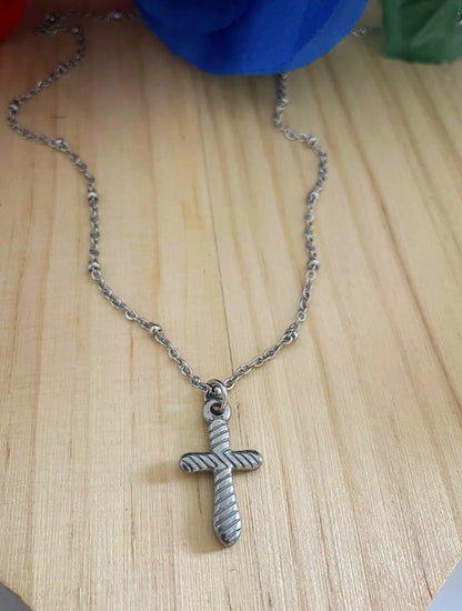 Textured Cross Necklace