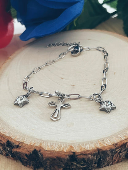 Christ Is Light Bracelet • Silver Stainless Steel