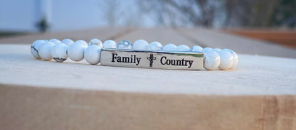 God, family, country bracelet