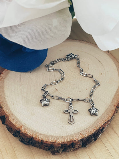 Christ Is Light Bracelet • Silver Stainless Steel