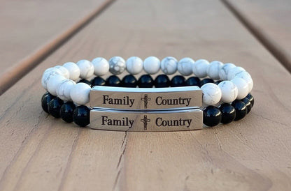 God, family, country bracelet