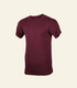 Maroon t-shirt on a light gray background