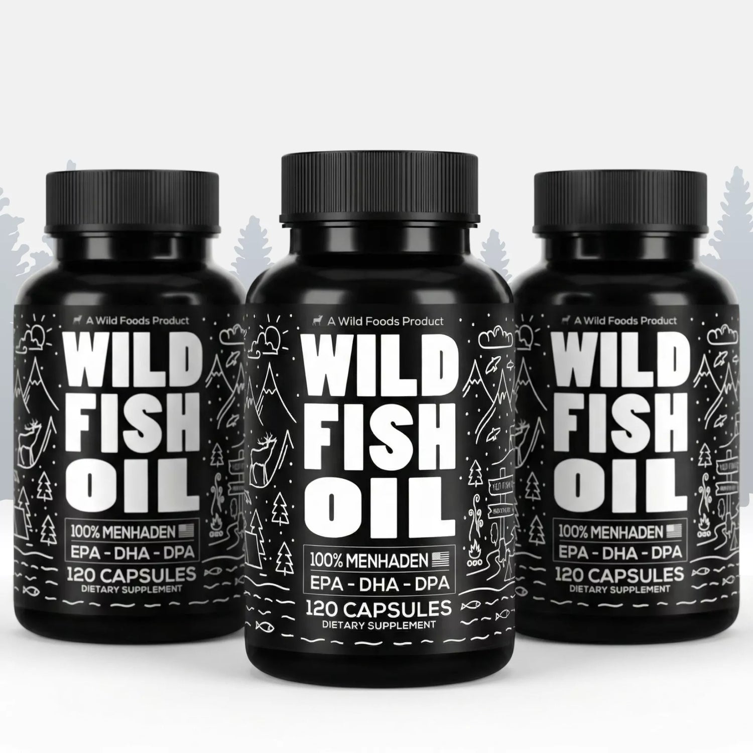 Fish Oil Capsules, 60 servings – Omega-3 for Heart Health &amp; Cognitive Function